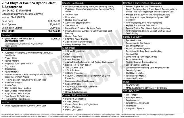 Chrysler Pacifica Hybrid Select 2024