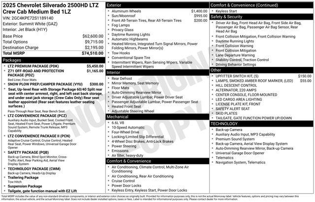 Chevrolet Silverado 2500HD LTZ Crew Cab Long Box 4WD 2025