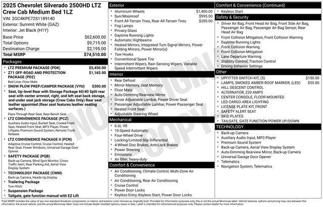 Chevrolet Silverado 2500HD LTZ Crew Cab Long Box 4WD 2025