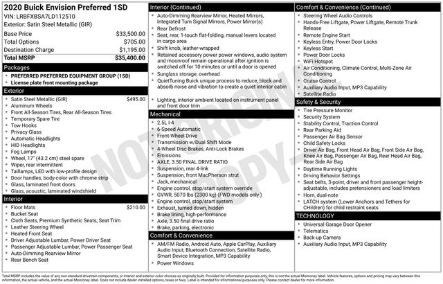 Buick Envision Preferred 2020
