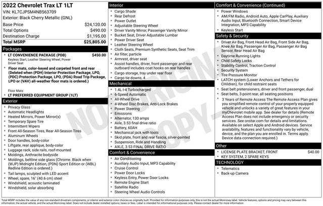 Chevrolet Trax LT AWD 2022