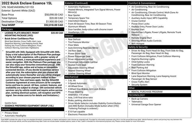 Buick Enclave Essence AWD 2022