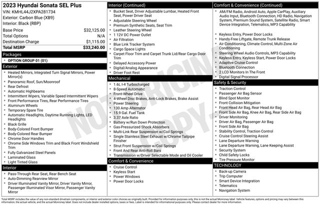 Hyundai Sonata SEL Plus 2023