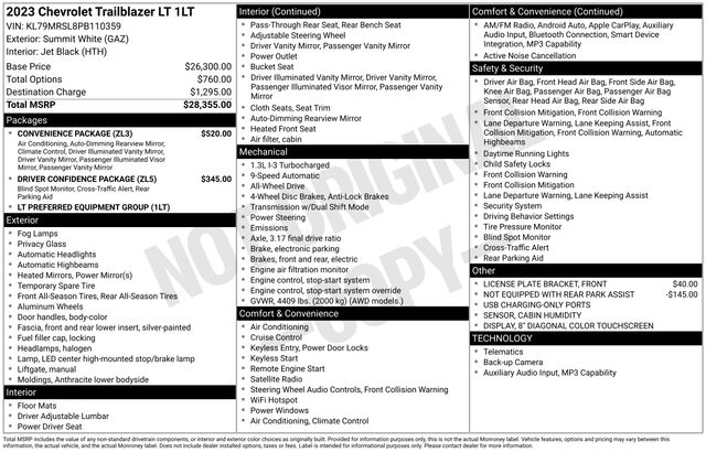 Chevrolet TrailBlazer LT AWD 2023