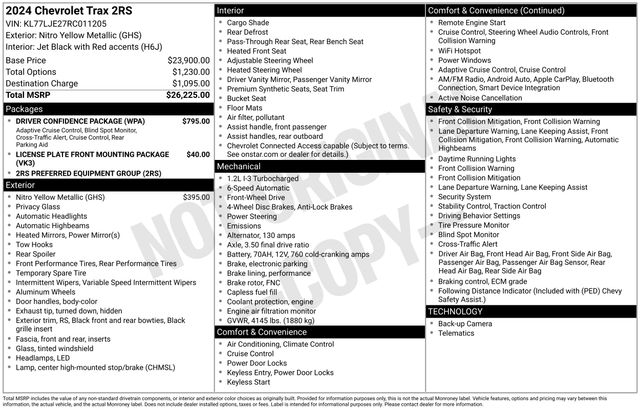 Chevrolet Trax 2RS 2024