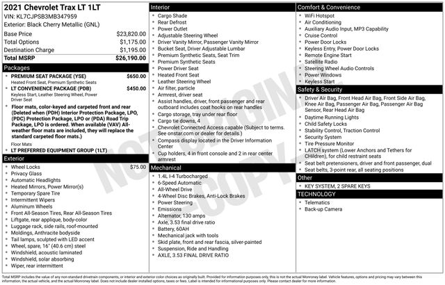 Chevrolet Trax LT AWD 2021