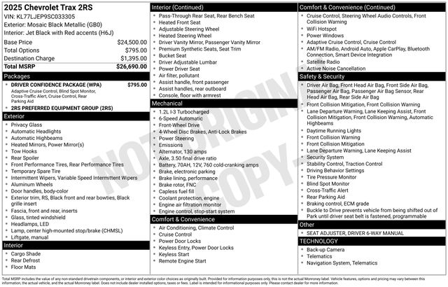 Chevrolet Trax 2RS 2025