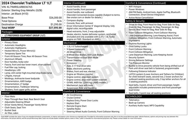 Chevrolet TrailBlazer LT AWD 2024