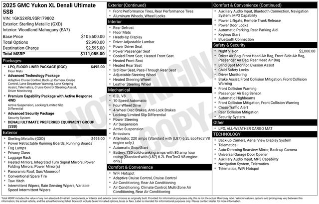 GMC Yukon XL Denali Ultimate 4WD 2025