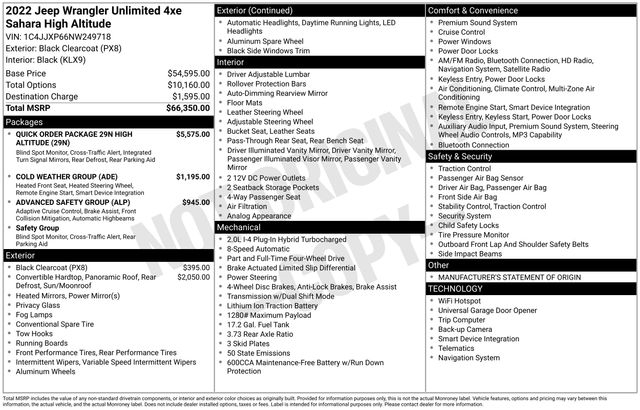 Jeep Wrangler 4xe Unlimited Sahara 2022
