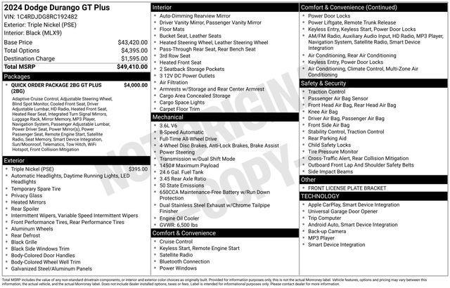 Dodge Durango GT Plus AWD 2024