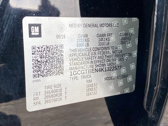 Chevrolet Colorado Work Truck Crew Cab 4WD Long Box 2019