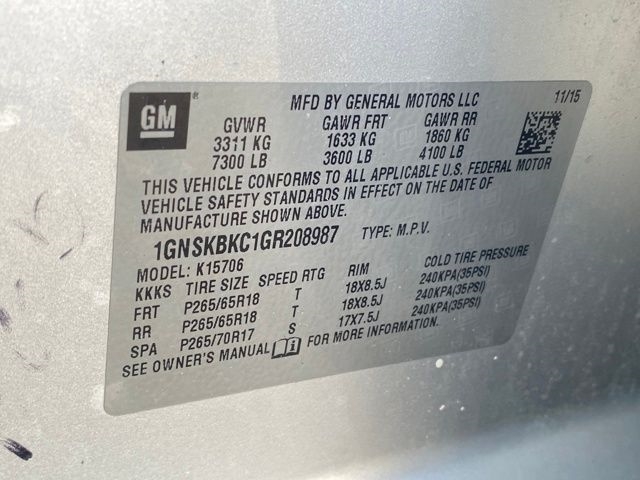 Chevrolet Tahoe LT 4WD 2016