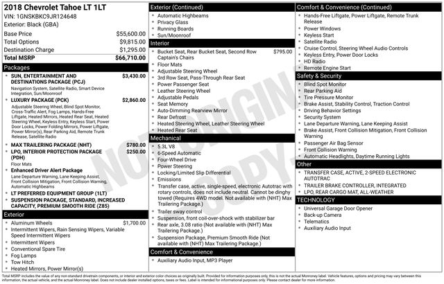 Chevrolet Tahoe LT 4WD 2018