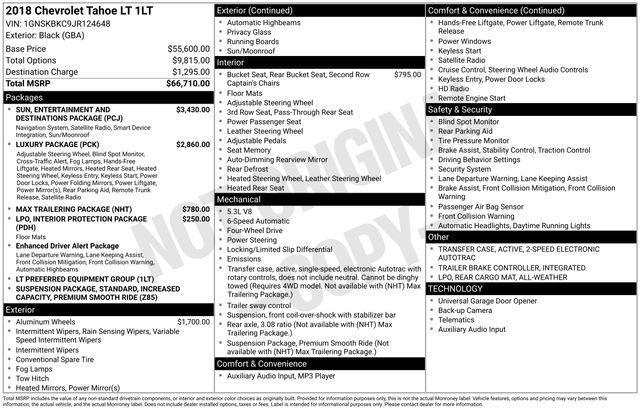 Chevrolet Tahoe LT 4WD 2018