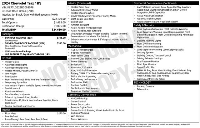 Chevrolet Trax 1RS 2024