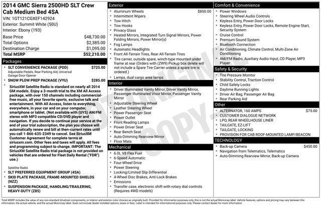 GMC Sierra 2500HD SLT Crew Cab 4WD 2014