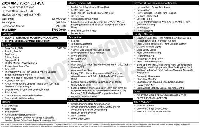 GMC Yukon SLT 4WD 2024