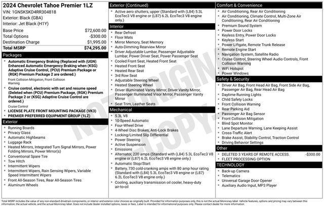 Chevrolet Tahoe Premier 4WD 2024