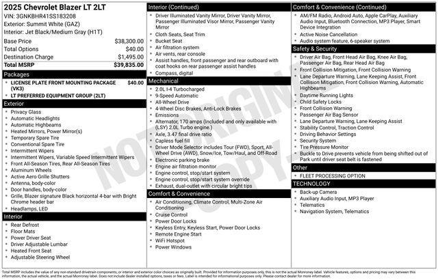 Chevrolet Blazer 2LT AWD 2025