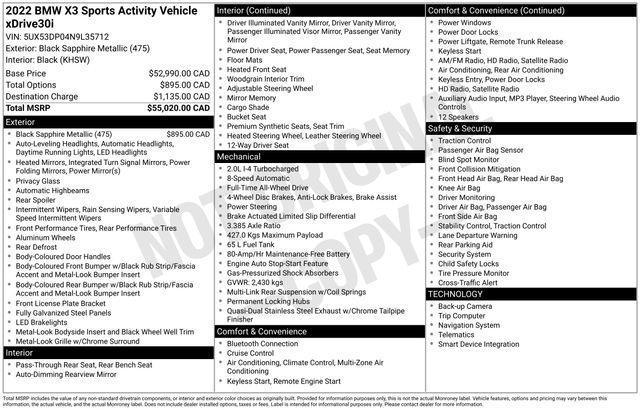 BMW X3 sDrive30i 2022