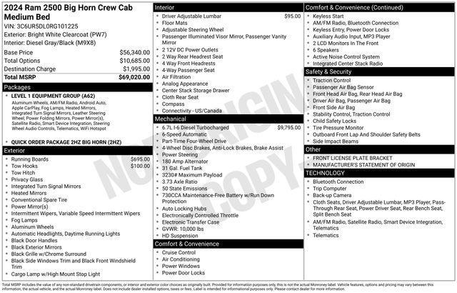 RAM 2500 Tradesman Crew Cab SWB 4WD 2024