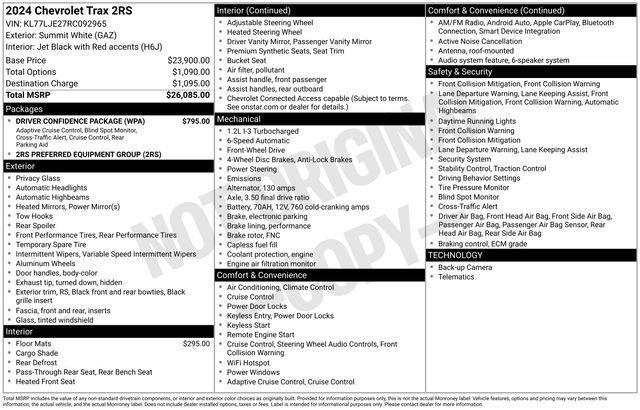 Chevrolet Trax 2RS 2024