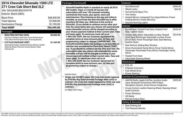 Chevrolet Silverado 1500 LTZ Crew Cab 4WD 2016