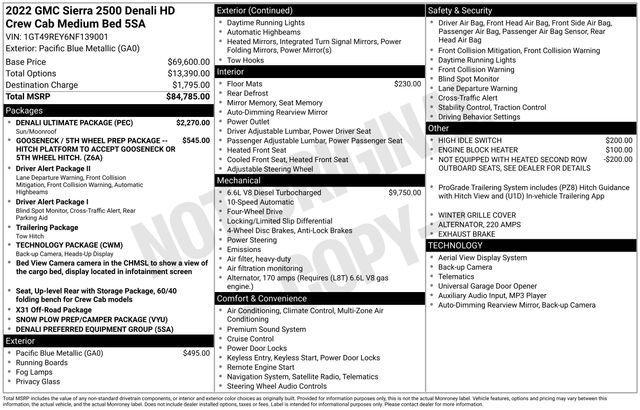 GMC Sierra 2500HD Denali Crew Cab 4WD SB 2022