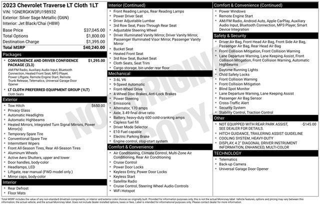 Chevrolet Traverse LT Cloth FWD 2023