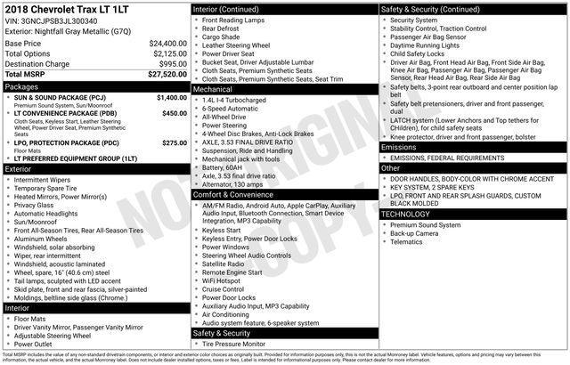 Chevrolet Trax LT AWD 2018