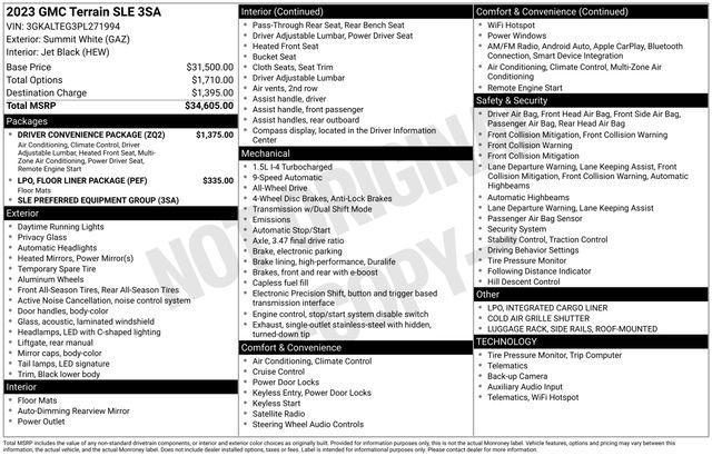 GMC Terrain SLE AWD 2023