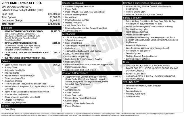 GMC Terrain SLE 2021