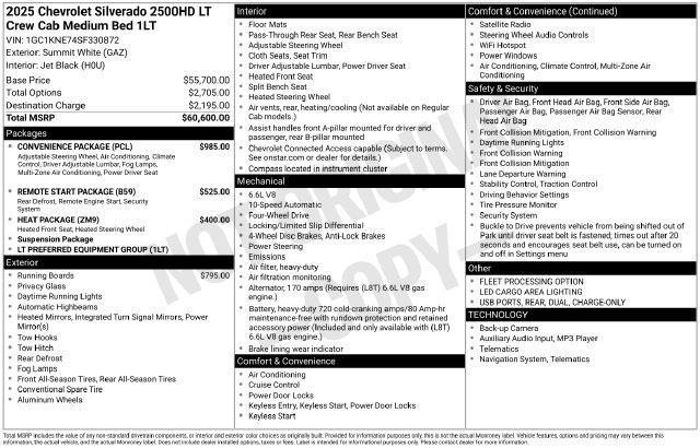 Chevrolet Silverado 2500HD LT Crew Cab Long Box 4WD 2025