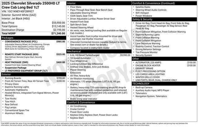 Chevrolet Silverado 2500HD LT Crew Cab Long Box 4WD 2025