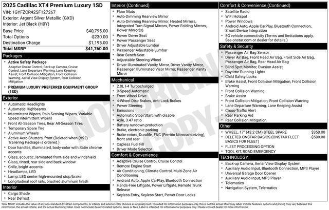 Cadillac XT4 Premium Luxury 2025