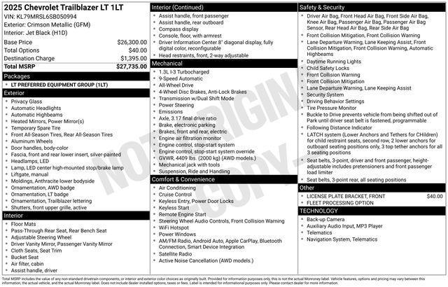 Chevrolet TrailBlazer LT AWD 2025