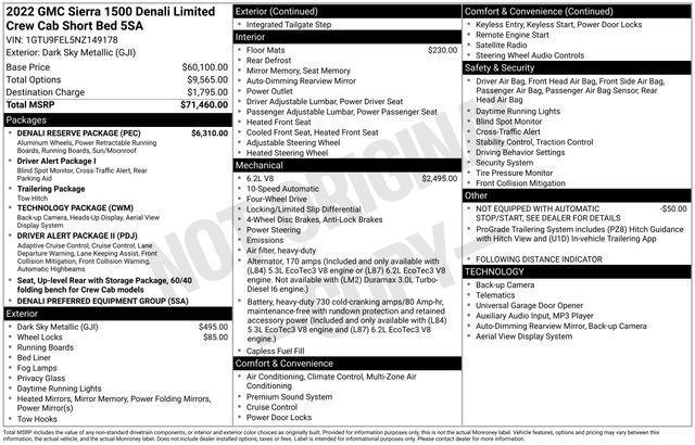 GMC Sierra 1500 Limited Denali Crew Cab 4WD 2022