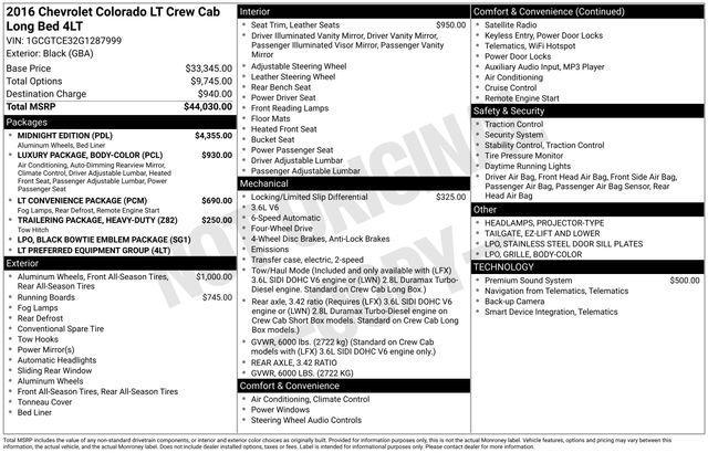 Chevrolet Colorado LT Crew Cab 4WD Long Box 2016