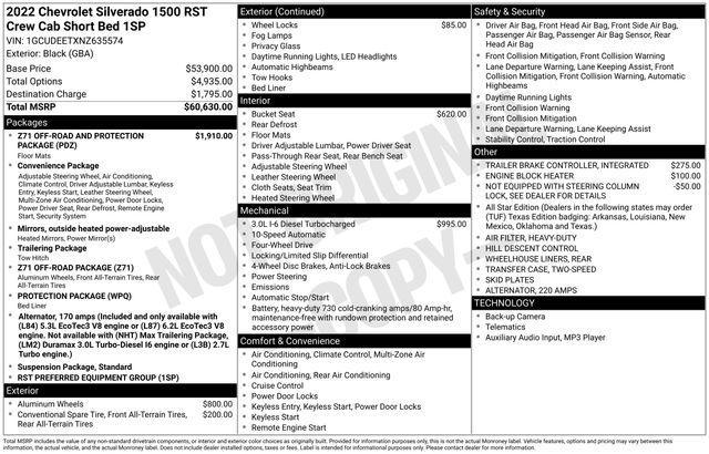 Chevrolet Silverado 1500 RST Crew Cab 4WD 2022