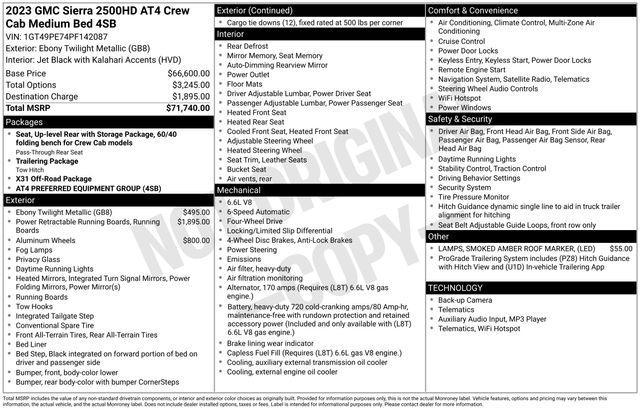 GMC Sierra 2500HD AT4 Crew Cab 4WD 2023