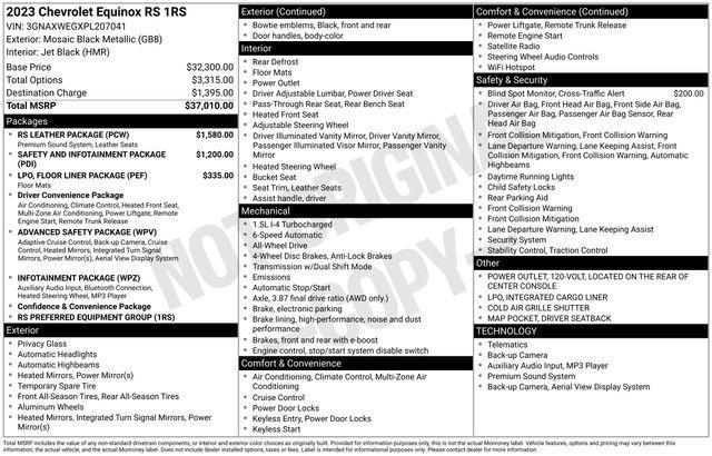 Chevrolet Equinox RS 2023