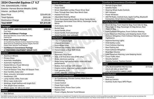 Chevrolet Equinox LT 2WD 2024