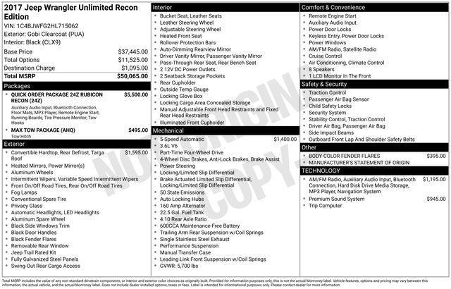 Jeep Wrangler Unlimited Rubicon 4WD 2017