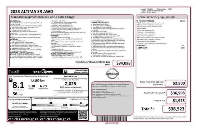 Nissan Altima 2.5 SR AWD 2023