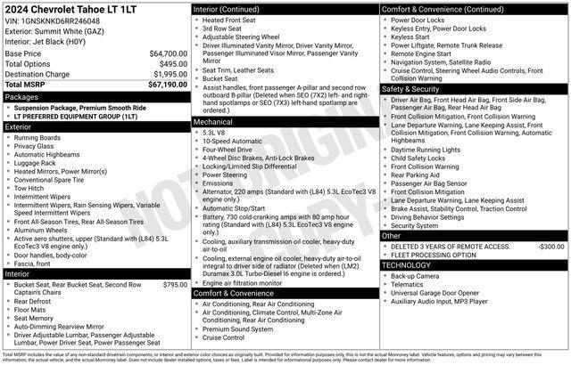 Chevrolet Tahoe LT 4WD 2024