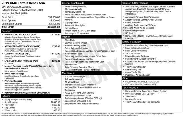 GMC Terrain Denali AWD 2019