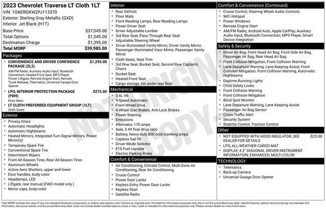 Chevrolet Traverse LT Cloth FWD 2023
