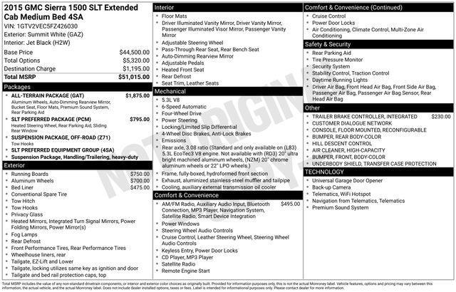 GMC Sierra 1500 SLT Double Cab 4WD 2015