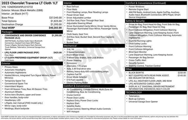 Chevrolet Traverse LT Cloth FWD 2023
